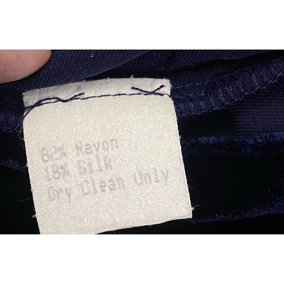 Vtg BRYAN EMERSON Women Velvet Cardigan OS Blue Button Front Event Casual 93-10 - Picture 5 of 9